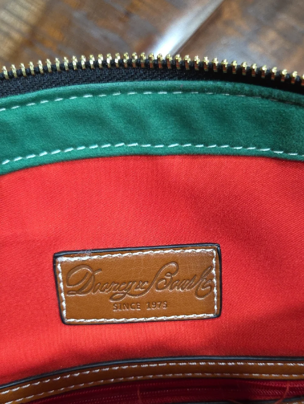 Dooney & Bourke Tan Leather Satchel with Crossbody Strap